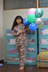 Blackish Grey Animal Print Nightwear